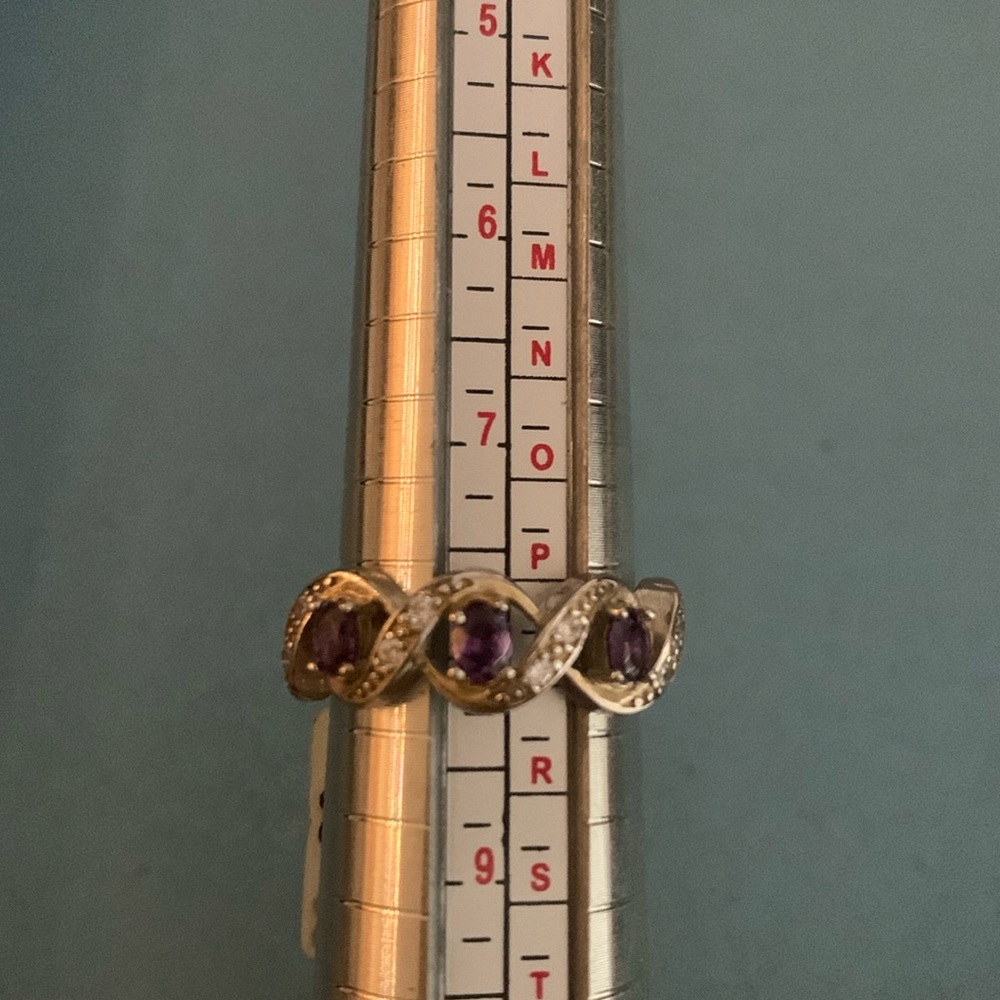 925 Sterling Silver Amethyst Tone